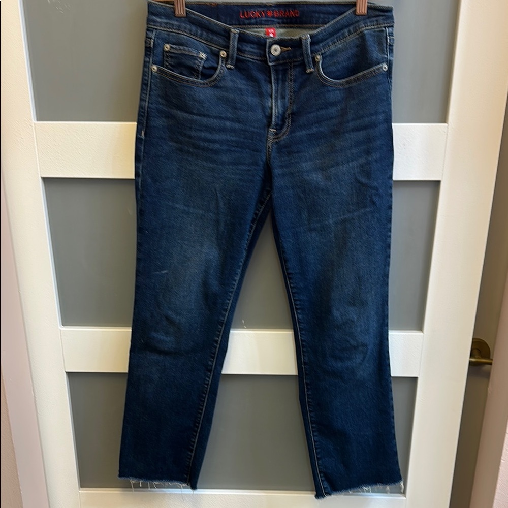 Lucky Brand Women's Straight leg, raw hem Blue Jeans